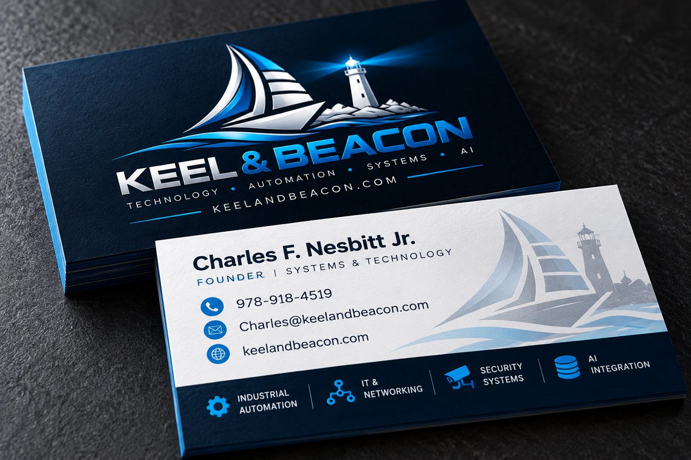 Keel & Beacon business card